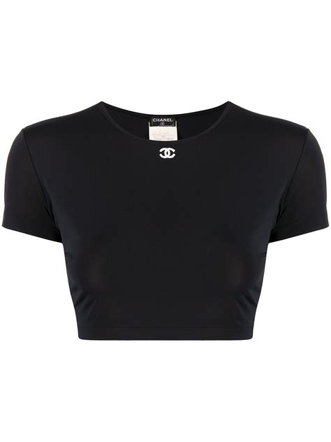 chanel white crop top|pre owned chanel shirts.